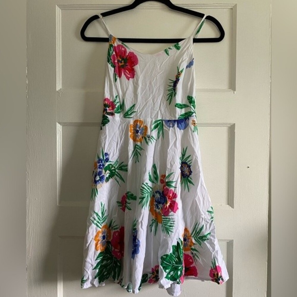 Old Navy Tropical Floral White Cami Sun Dress